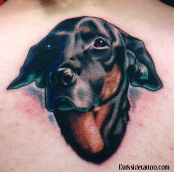 Tattoos - black dog portrait - 1264