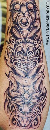 Tattoos - Fine Line tattoos - Toetem Pole