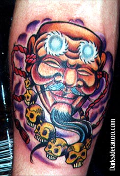 Tattoos - Ethnic Tibetan tattoos - Oriental Face
