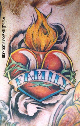 Tattoos - Lettering tattoos - Family  Heart