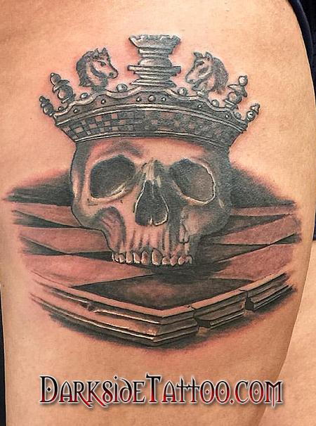 Carlos Lopez - Black and Gray Chessboard Tattoo