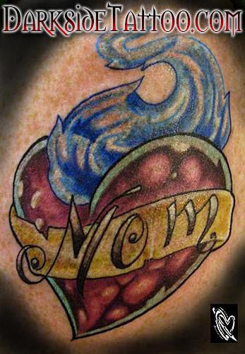 Troy Radecki - Heart with Mom tattoo