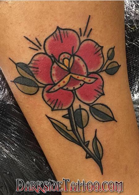 Tattoos - Color Traditional Rose Tattoo - 130041