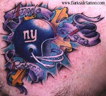 Tattoos - Sports tattoos - Giants helmet