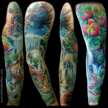 Looking for unique New School tattoos Tattoos Waterfall Sleeve