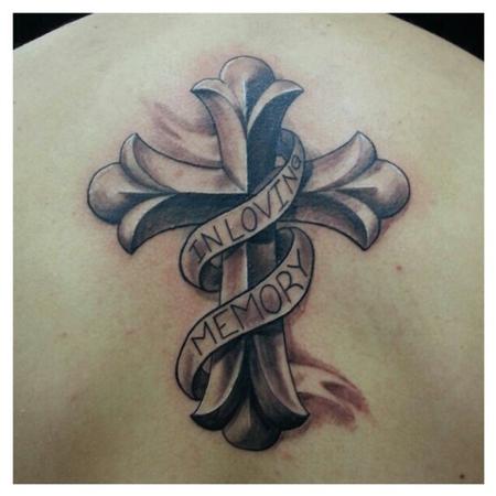 in loving memory cross by david j kline tattoonow in loving memory cross by david j kline tattoonow