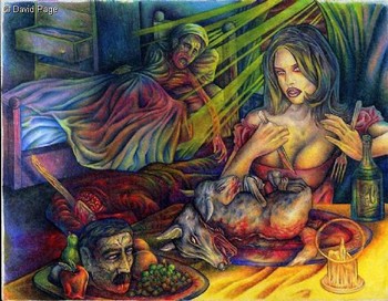 Art Galleries - David Page - Dining Lady Art