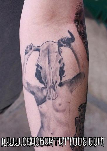 Tattoos - Naked Cow Skull Lady - 65601