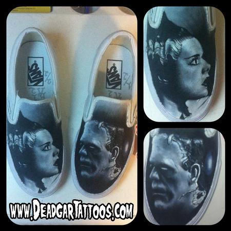 Tattoos - Custom Frankentein and Bride Vans shoes  - 66822