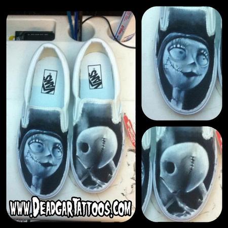 Tattoos - Jack Skellington & Sally Custom Vans Shoes - 67646