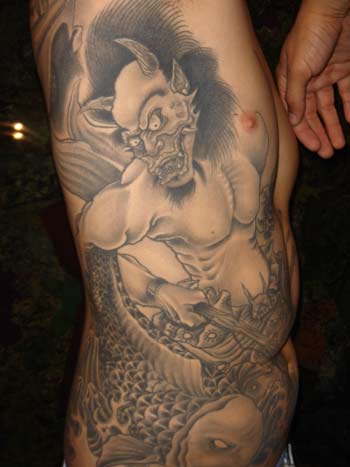 Looking for unique Big Gus Tattoos Demon Koi battle