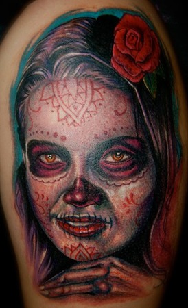 dead tattoo. day of dead tattoos for women.