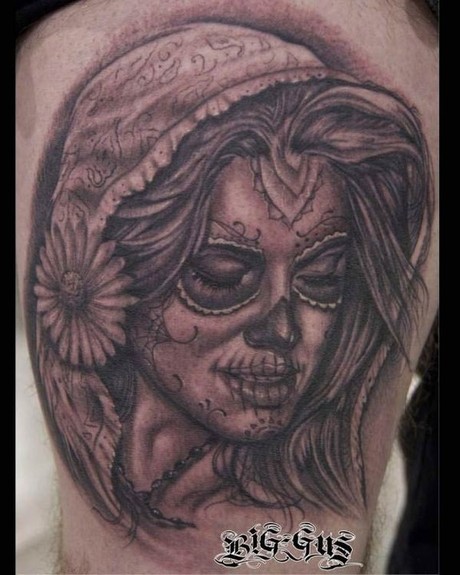 Tattoos Big Gus Sugar Skull Girl tattoo click to view large image