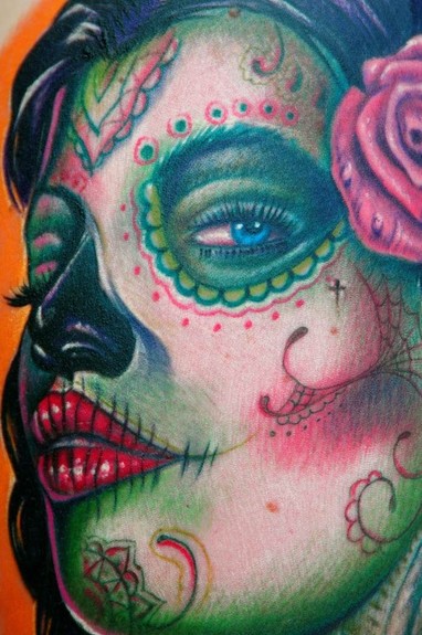 day of dead tattoos girls. day of dead tattoos.