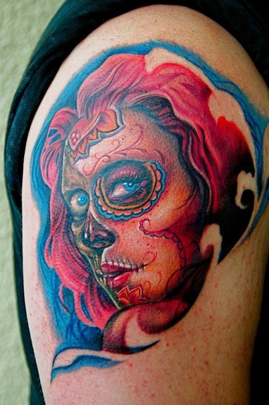 Big Gus Sugar Skull Girl tattoo Big Gus Sugar Skull Girl tattoo