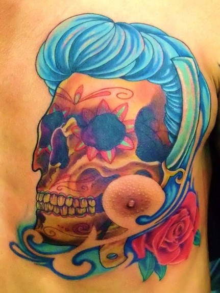 Looking for unique Tattoos Rockabilly sugar skull