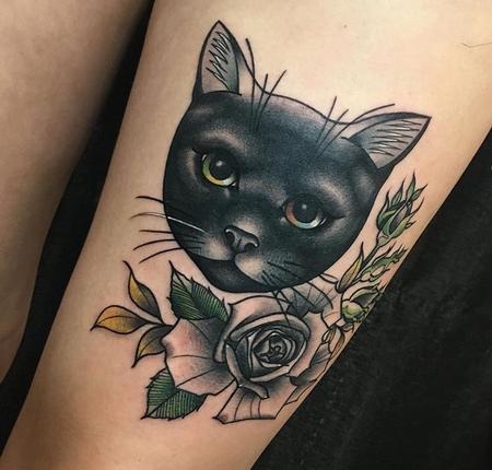 Tattoos - Cat & Roses - 133265
