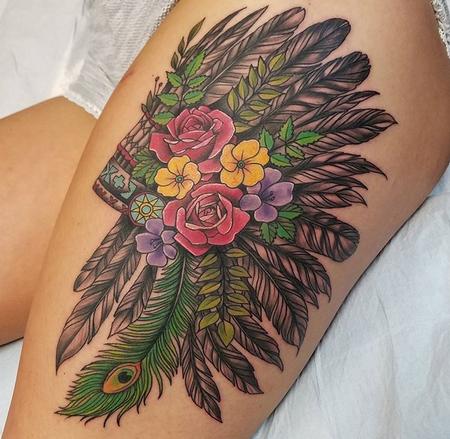 Tattoos - Floral Headdress - 131460