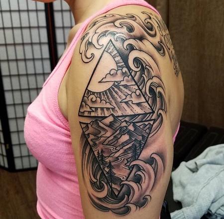 Tattoos - Mountain and Waves - 131771