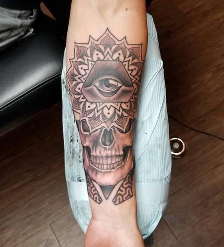 Tattoos - Skull Mandala - 129330