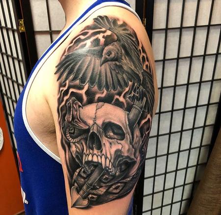 Tattoos - Skull, Snake & Raven - 132405