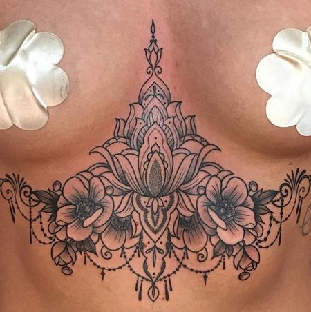 Tattoos - Ornamental/Floral sternum - 133264