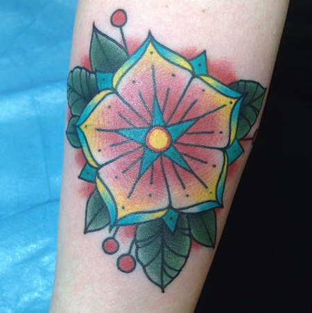 Traditional Flower Tattoo Tattoo Design Thumbnail