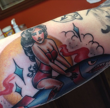 Rocket Girl Pin Up Tattoo Tattoo Design Thumbnail