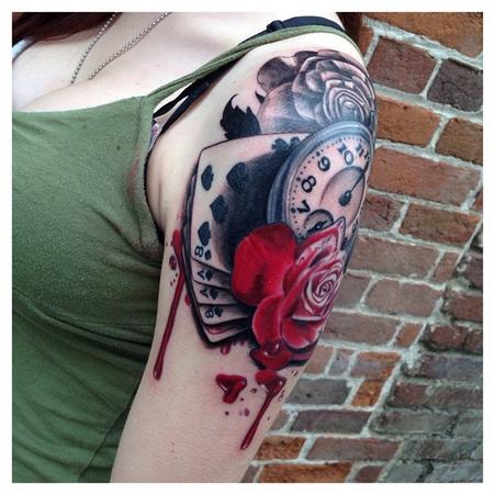 Tattoos - Painted Roses - 87468