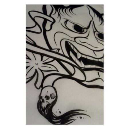 Tattoos - Hannya Mask Back Piece - 73065