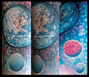 Tattoos - Rod Graybill - outer space scene