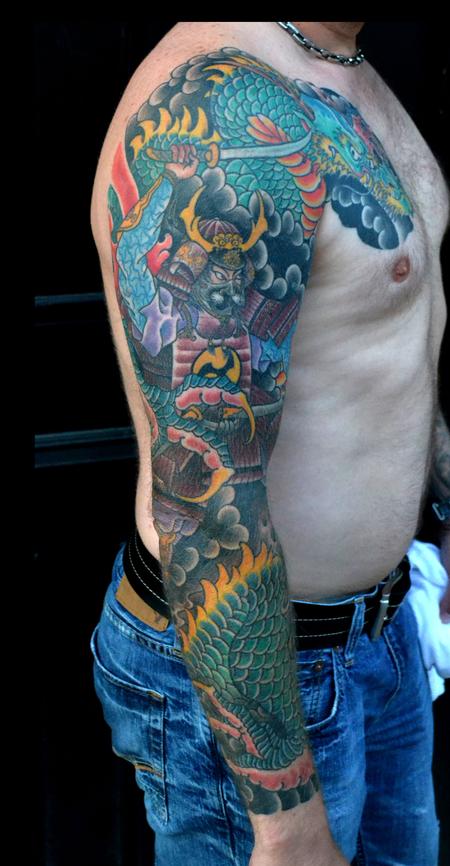 Japanese Samurai Sleeve Tattoo