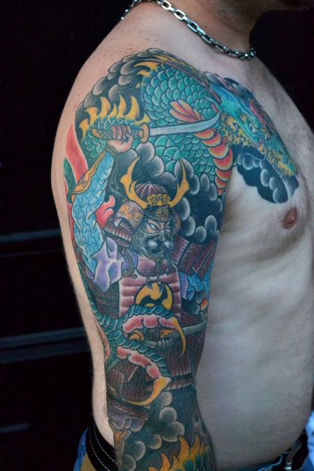 Japanese Samurai Sleeve Tattoo