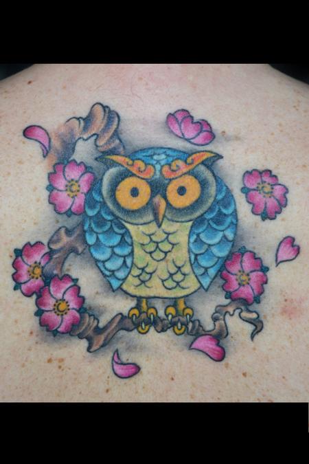 Diego - Owl and Cherry Blossoms 