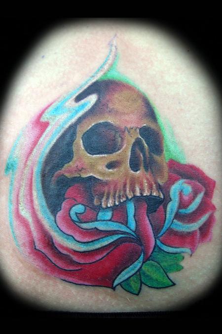 Skull And Roses Tattoo