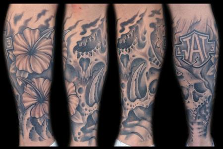 Diego - Freehand Skulls Leg Sleeve