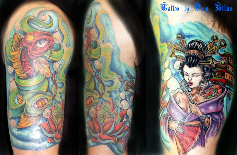 Tattoos - new skool koi and geshia - 14906