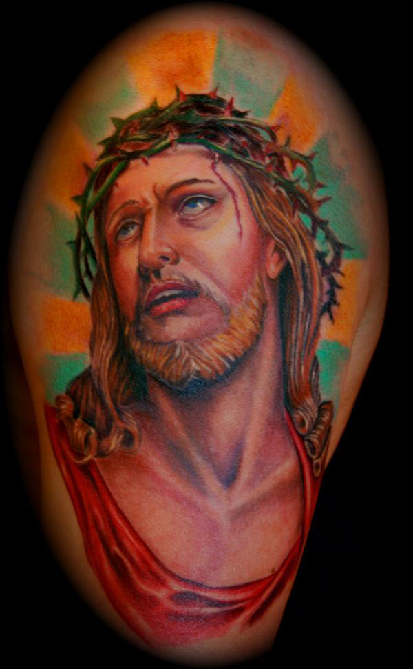 Tattoos - classic jesus pose - 31879