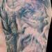 tattoo galleries/ - Realistic Portrait Tattoo with Leaves - 25451