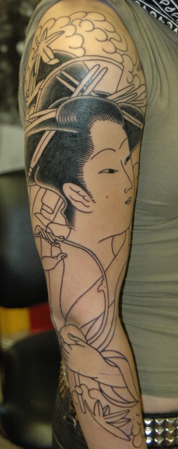 Tattoos Traditional Japanese GEISHA IN PROGRESS