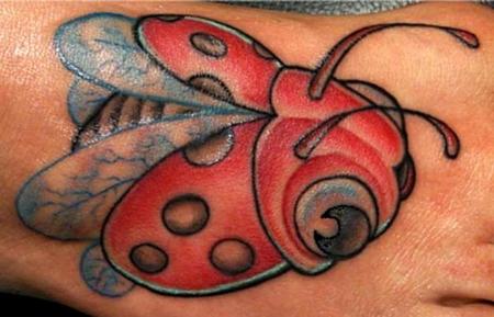 Tattoos - Tristan Bubble Ink - Lady Bug Foot Tattoo