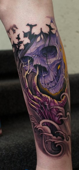 Johan Finne Color Skull Tattoo