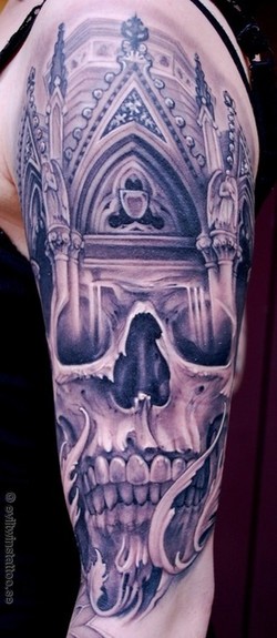 Skull Half Sleeve Tattoo skull tattoo sleeves. Skull Half Sleeve Tattoo