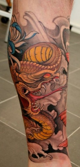 Tattoos Tattoos Traditional Asian Snake Half Sleeve Tattoo