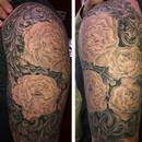 Roses and Filigree Tattoo Design Thumbnail