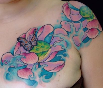 Tattoos - Nature Animal Butterfly tattoos - lotus and butterfly