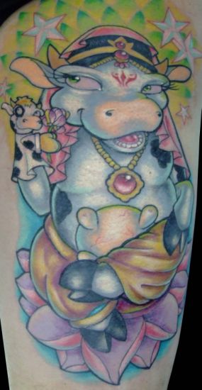 Tattoos - Cartoon tattoos - sacred cow