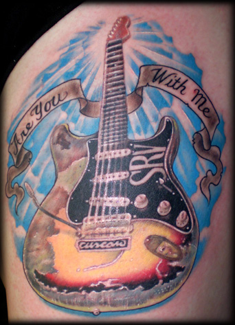Tattoos Religious SRV's Guitar 7 inches 3 Hours