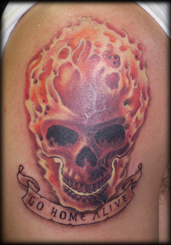 Tattoos Skull Flaming Skull