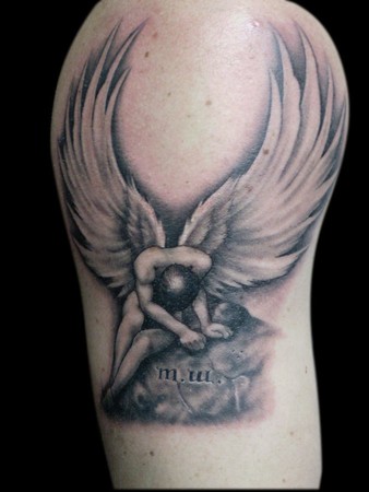 Tattoos Tattoos Black and Gray Fallen Angel 3 Hours